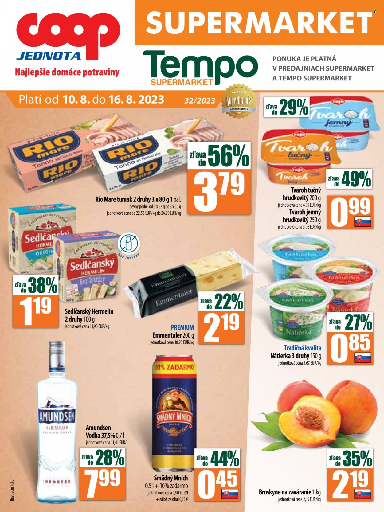 Leták COOP Jednota - 10.8.2023 - 16.8.2023. Strana 1