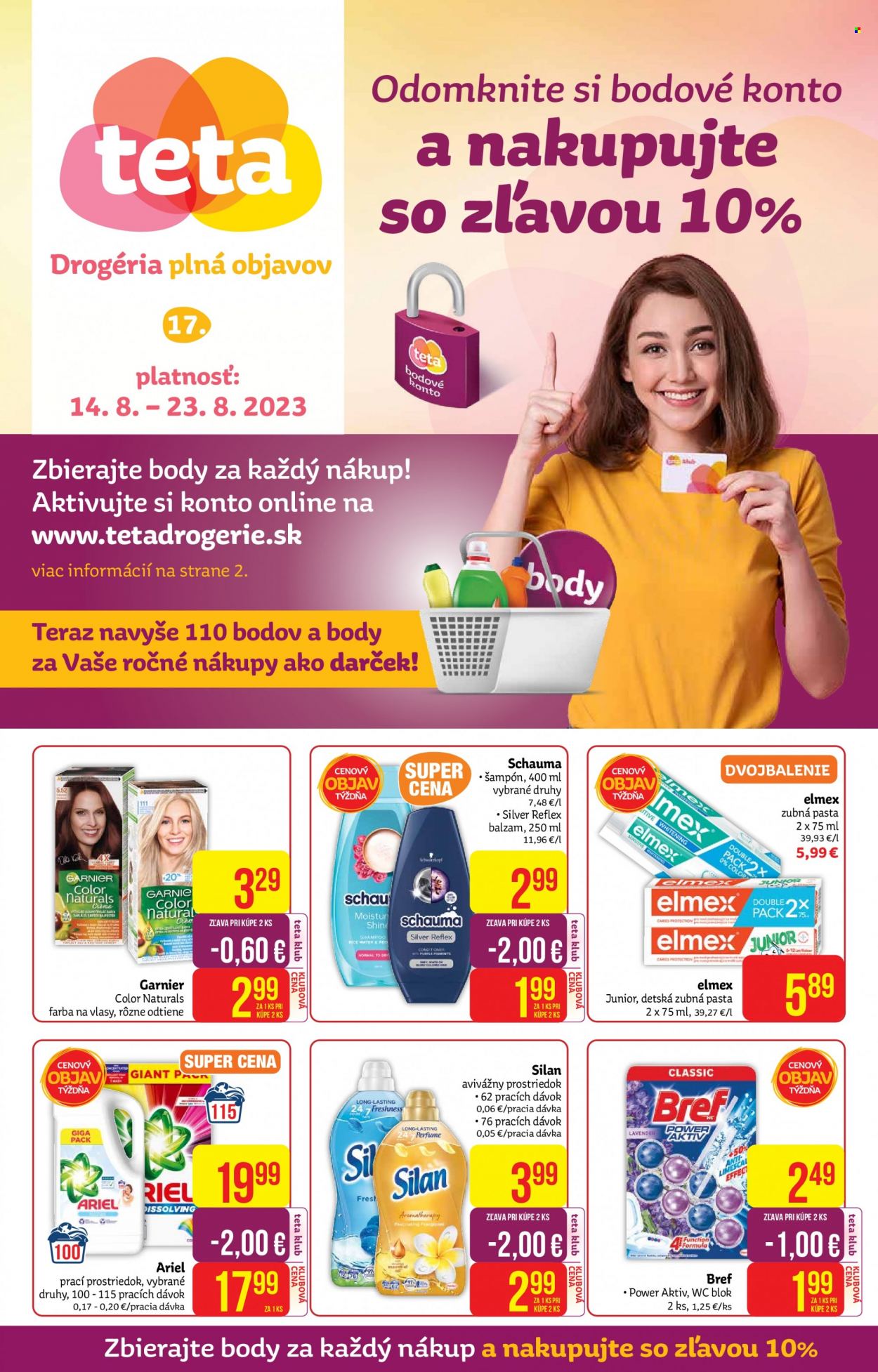 Leták Teta drogerie - 14.8.2023 - 23.8.2023. Strana 1