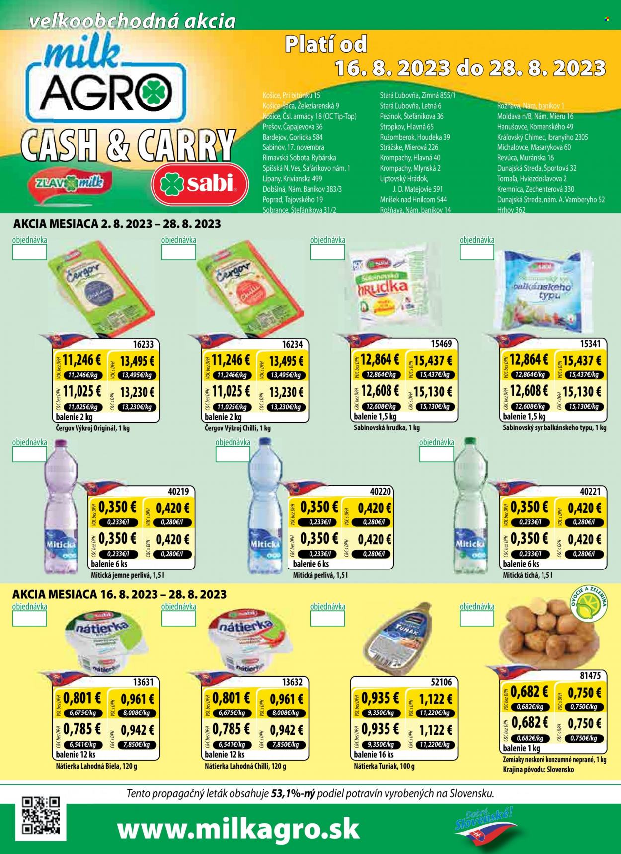Leták Milk AGRO - 16.8.2023 - 28.8.2023. Strana 1