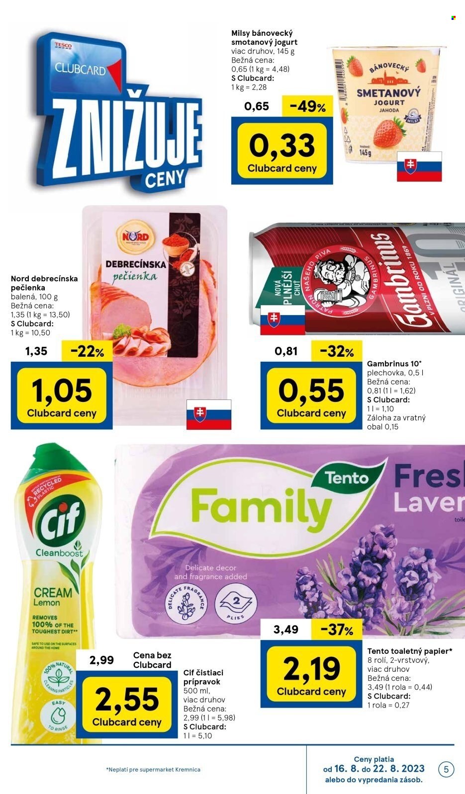 Leták TESCO supermarket - 16.8.2023 - 22.8.2023. Strana 5