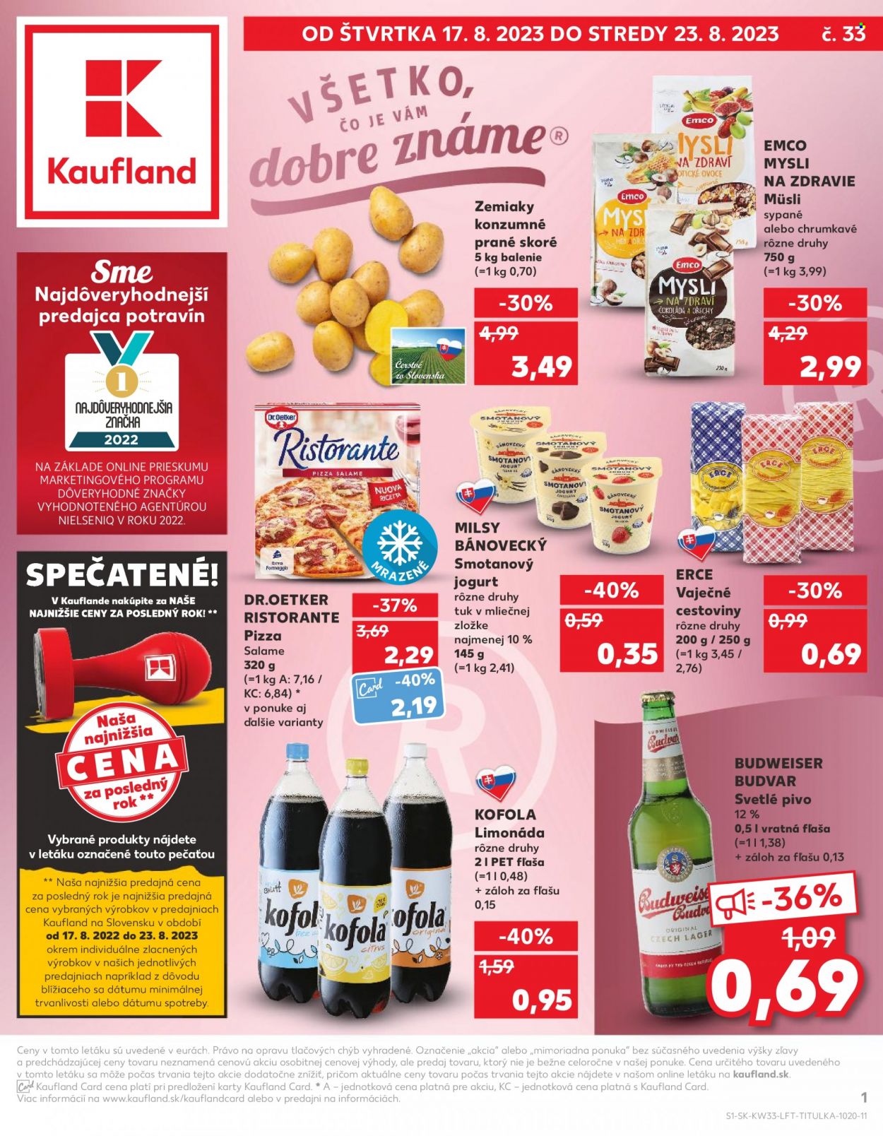 Leták Kaufland - 17.8.2023 - 23.8.2023. Strana 1