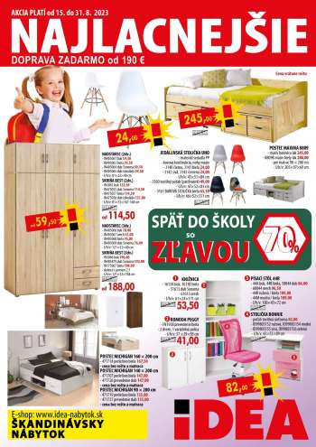 Leták IDEA nábytok - 15.8.2023 - 31.8.2023.