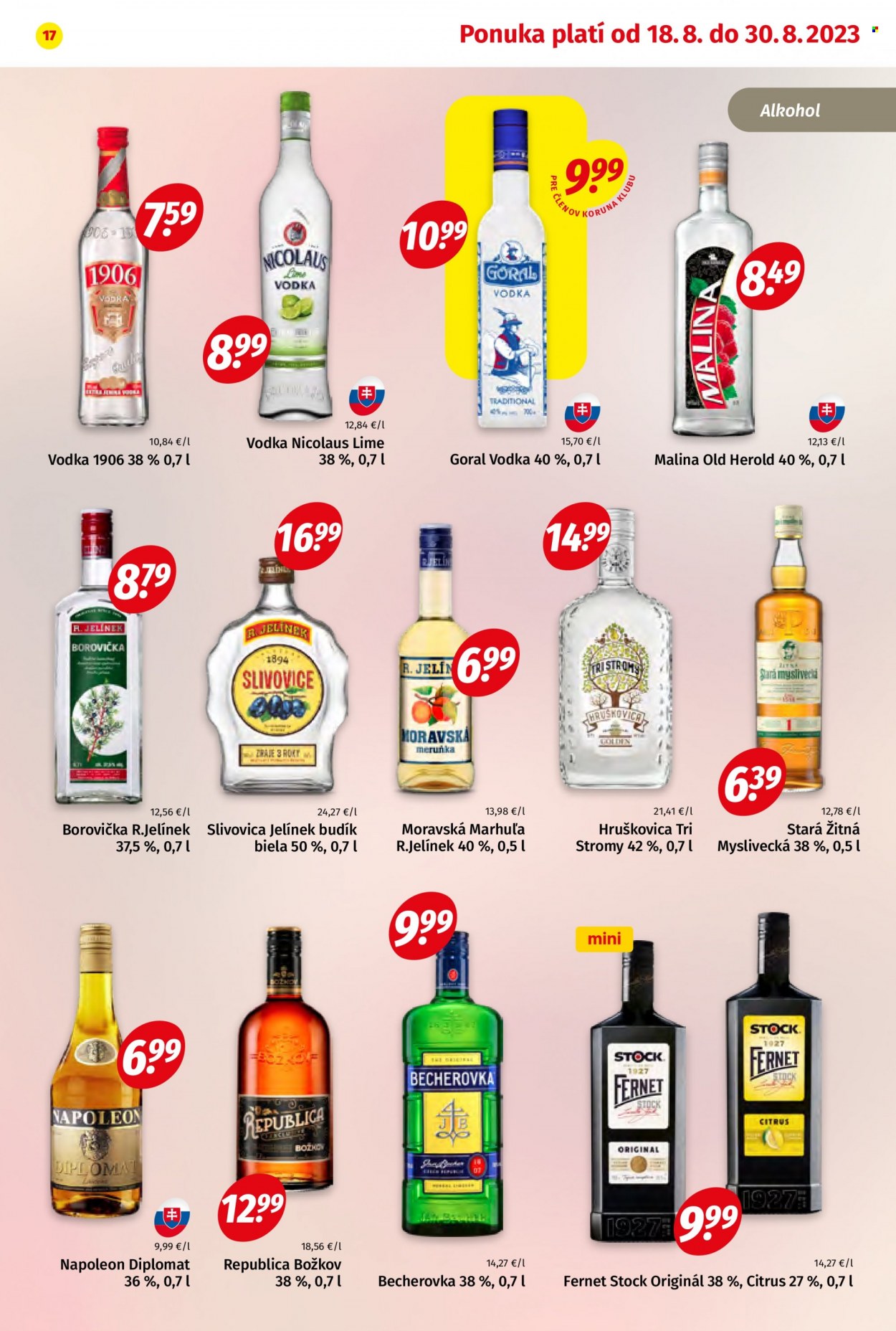 Leták Potraviny KORUNA - 18.8.2023 - 30.8.2023. Strana 17