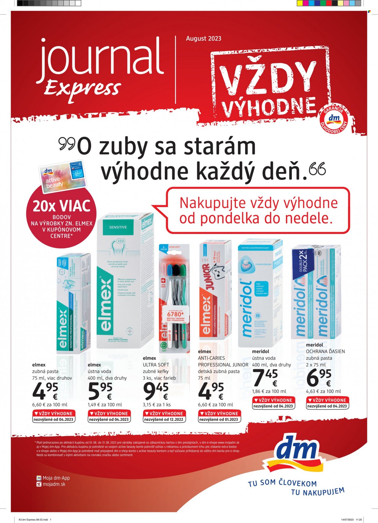 Leták dm drogerie - 1.8.2023 - 31.8.2023. Strana 1