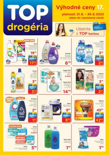 Leták TOP drogéria - 21.8.2023 - 30.8.2023.
