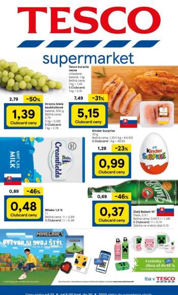 Leták TESCO supermarket - 23.8.2023 - 30.8.2023.