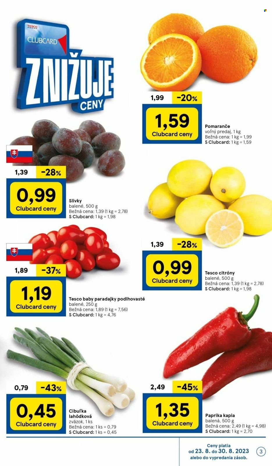 Leták TESCO supermarket - 23.8.2023 - 30.8.2023. Strana 3