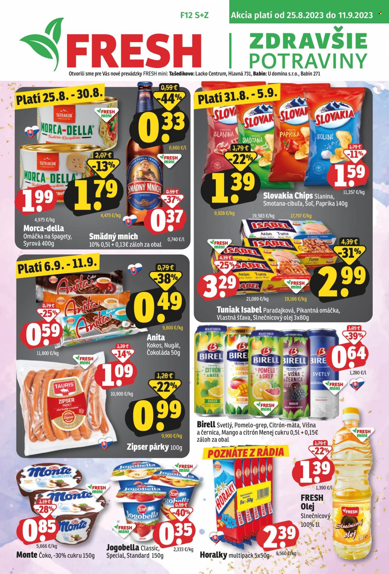 Leták FRESH - 25.8.2023 - 11.9.2023. Strana 1