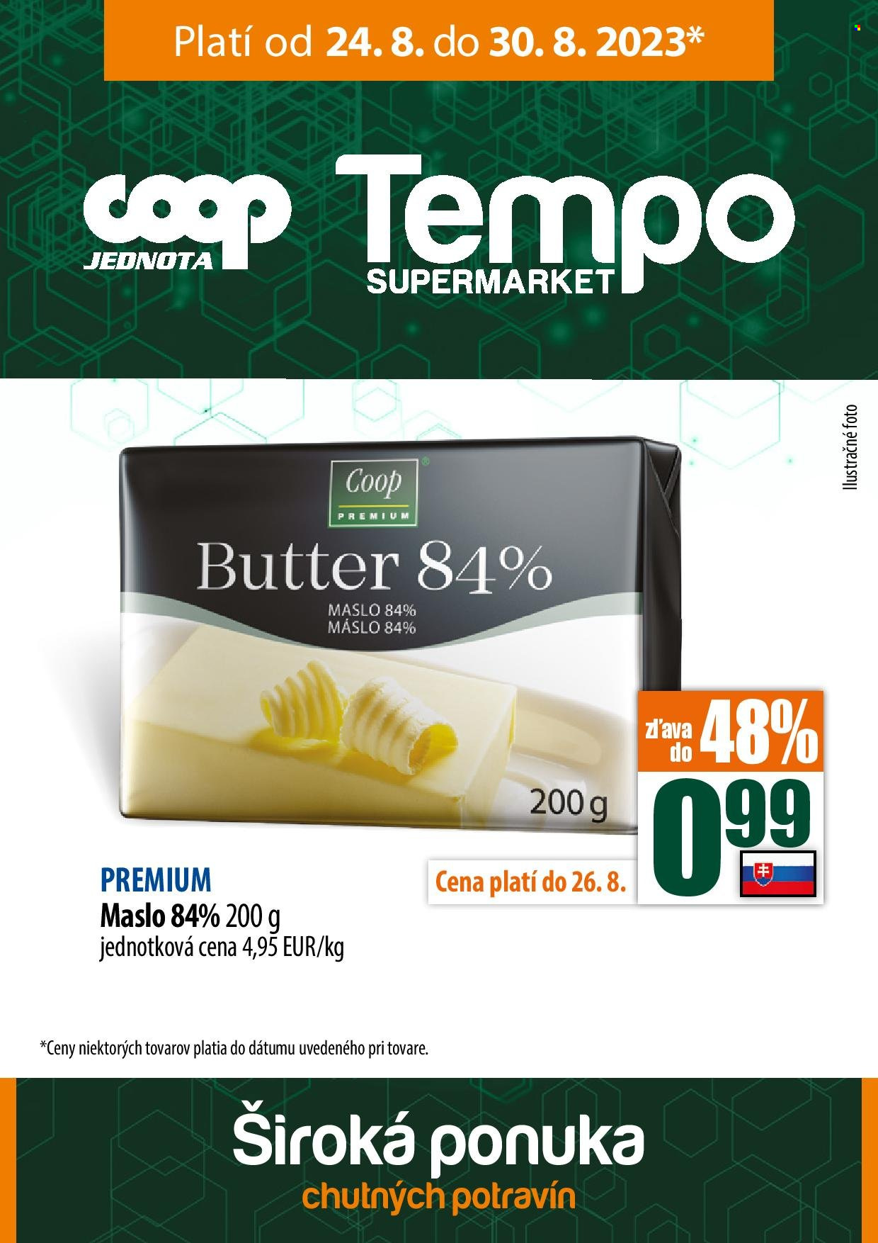 Leták COOP Jednota - 24.8.2023 - 30.8.2023. Strana 1