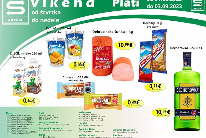 Leták Sintra - 31.8.2023 - 3.9.2023. Strana 1