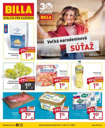 Leták Billa - 6.9.2023 - 12.9.2023.