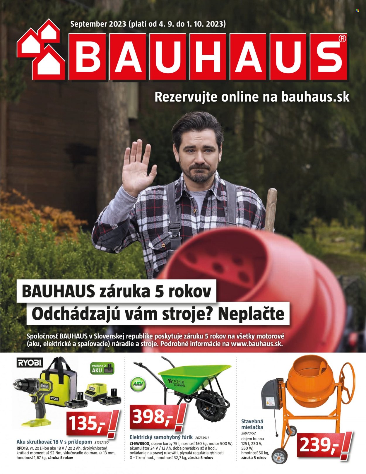 Leták Bauhaus - 4.9.2023 - 1.10.2023. Strana 1