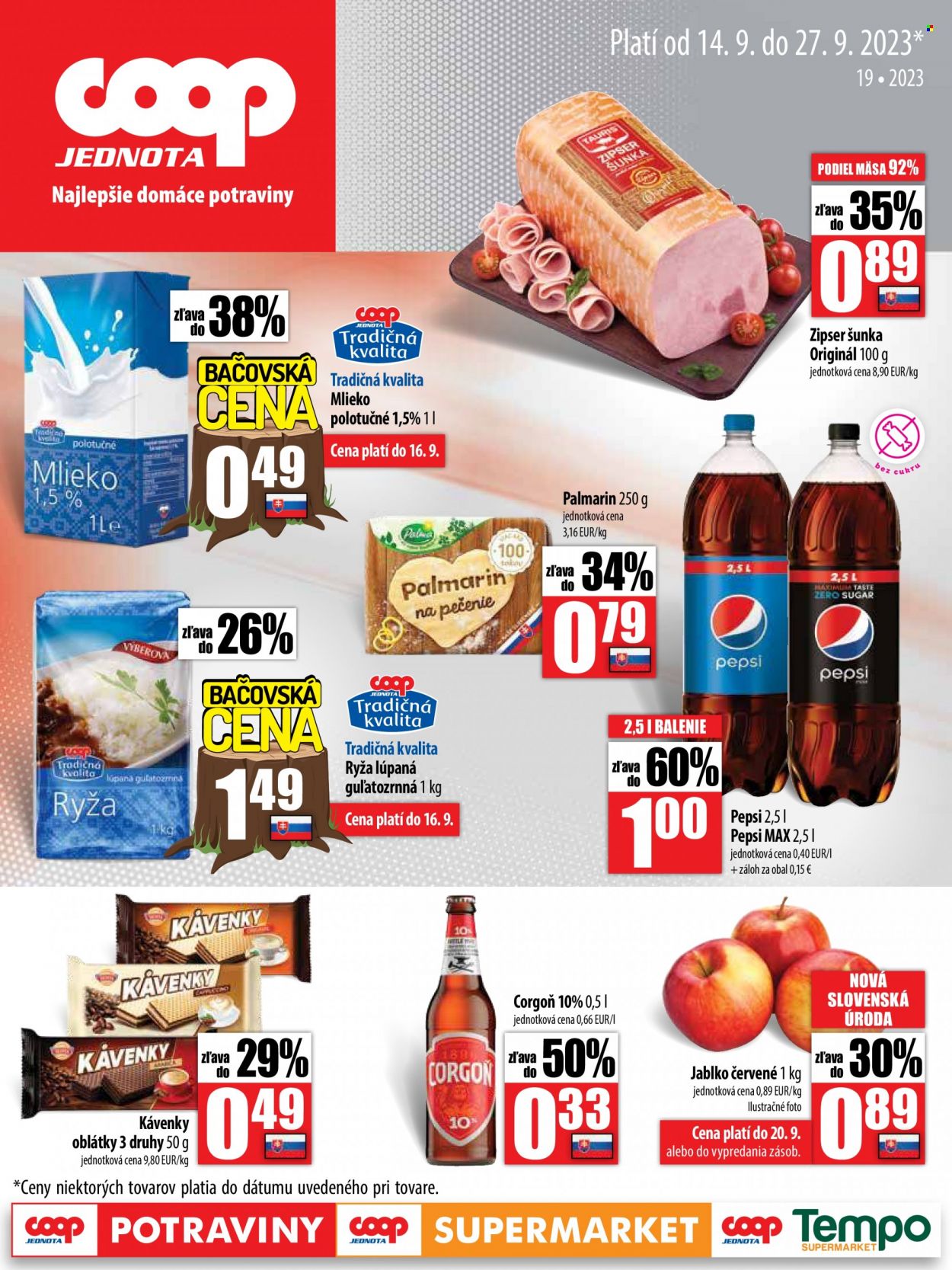 Leták COOP Jednota - 14.9.2023 - 27.9.2023. Strana 1