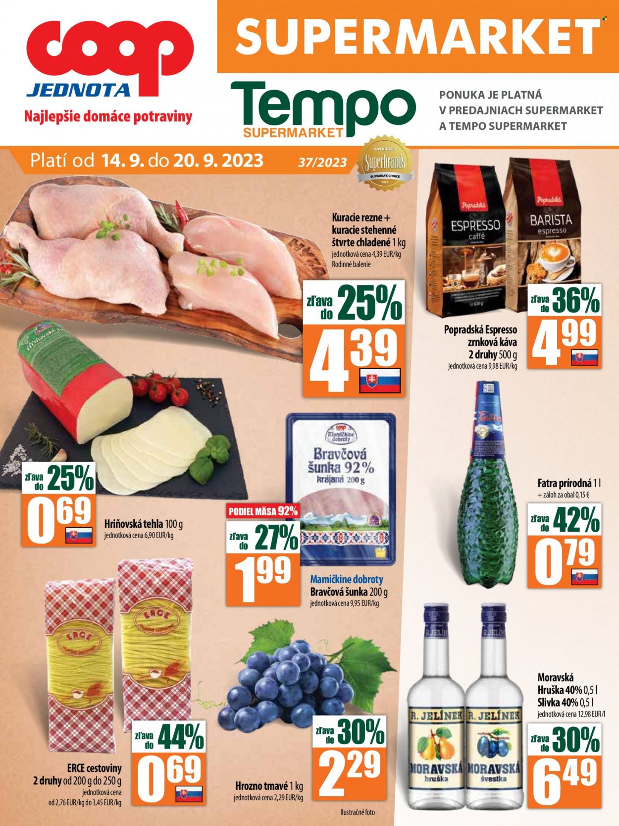 Leták COOP Jednota - 14.9.2023 - 20.9.2023. Strana 1