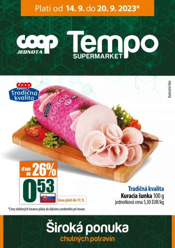 Leták COOP Jednota - 14.9.2023 - 20.9.2023.