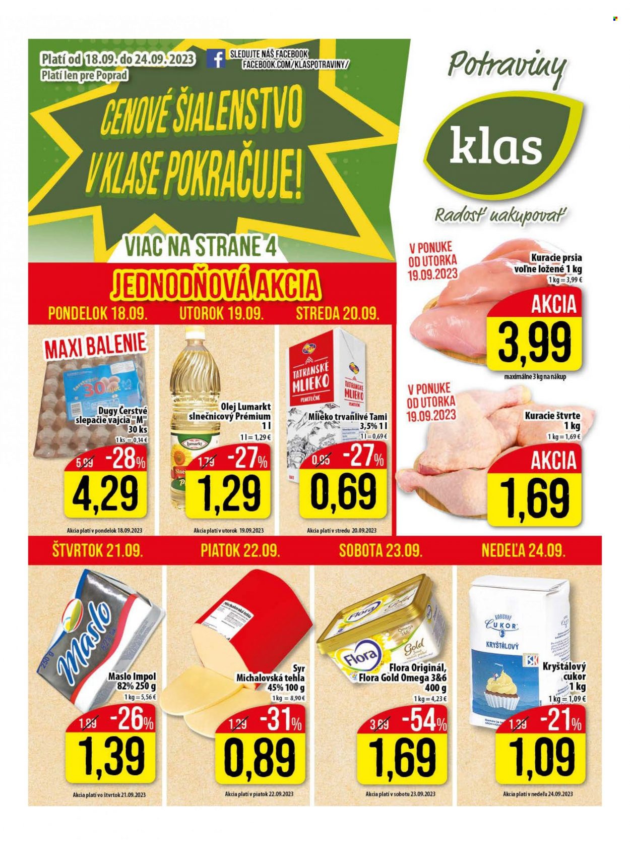 Leták Klas - 18.9.2023 - 24.9.2023. Strana 1