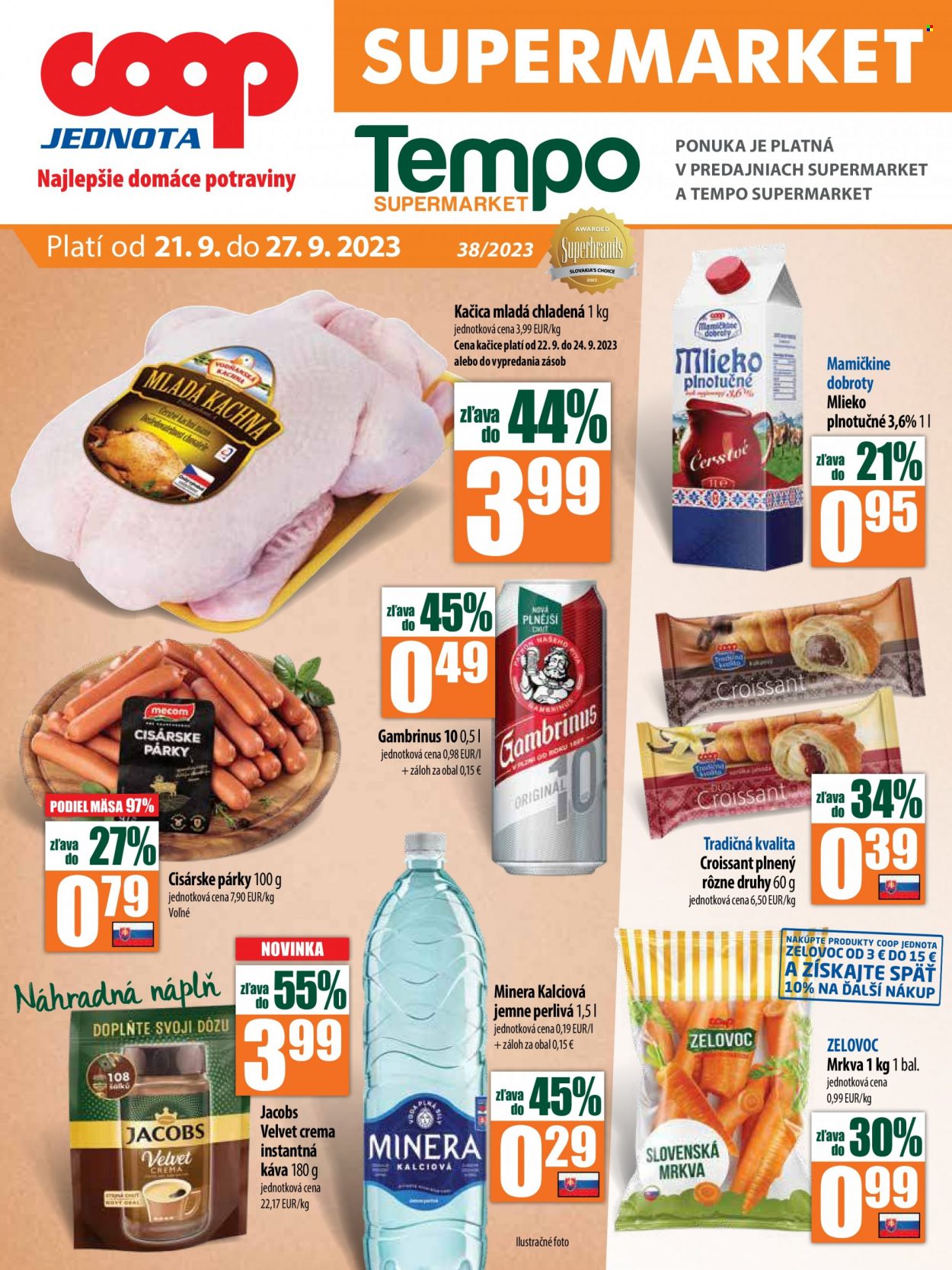 Leták COOP Jednota - 21.9.2023 - 27.9.2023. Strana 1