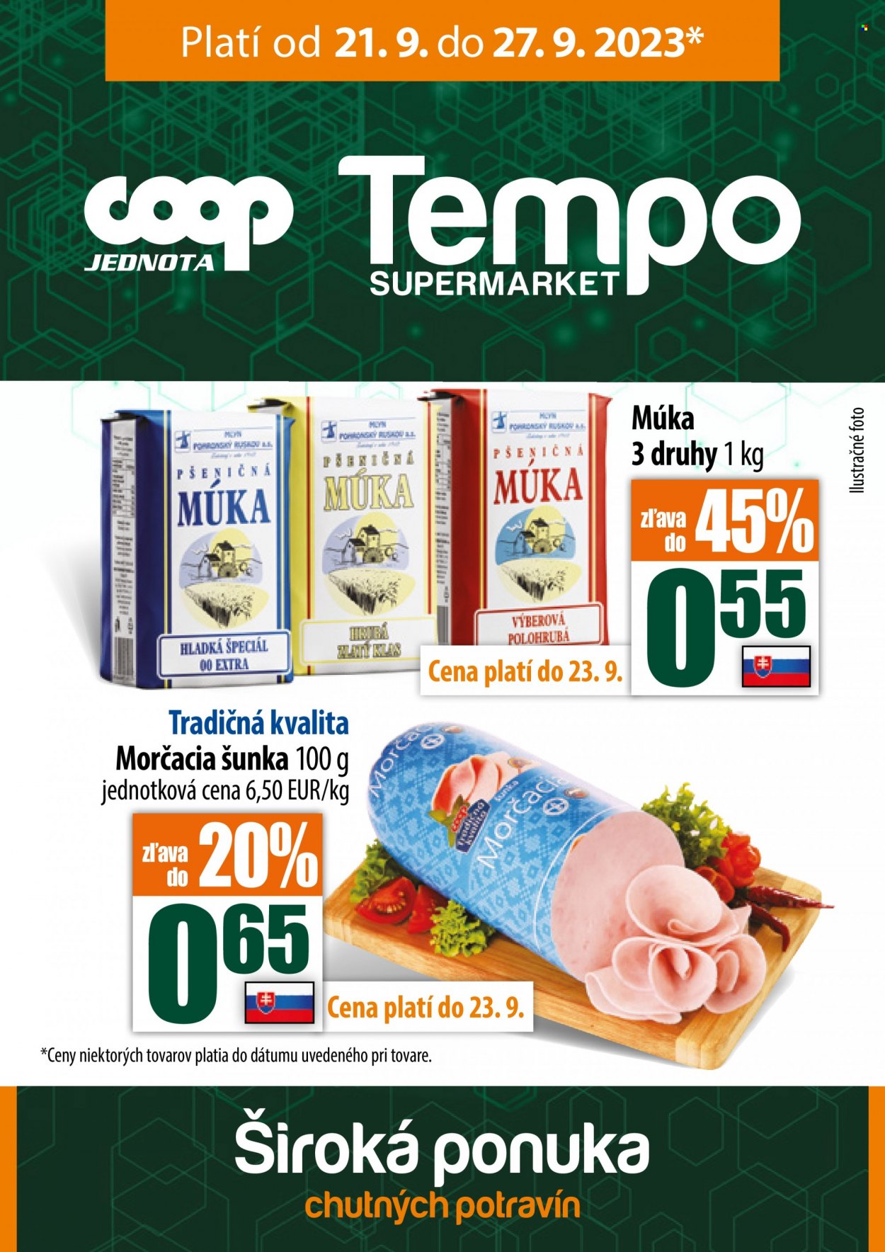 Leták COOP Jednota - 21.9.2023 - 27.9.2023. Strana 1