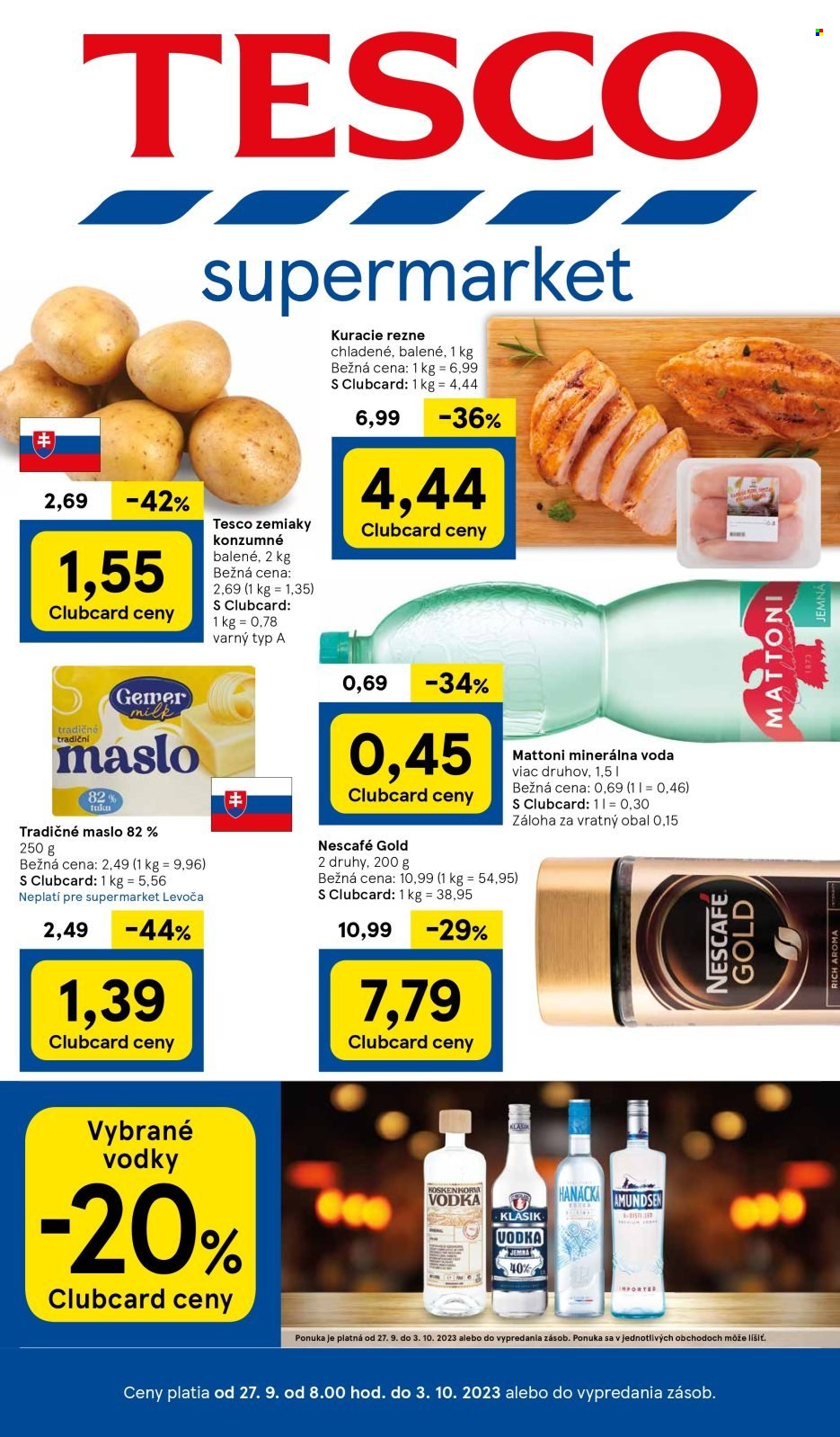 Leták TESCO supermarket - 27.9.2023 - 3.10.2023. Strana 1