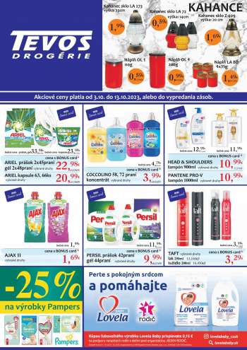 Leták Tevos Drogérie - 3.10.2023 - 13.10.2023.
