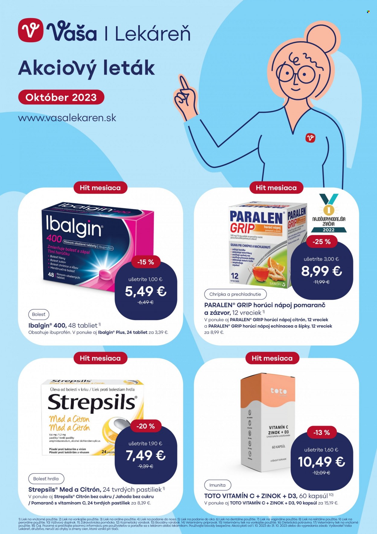 Leták Vaša lekáreň - 1.10.2023 - 31.10.2023. Strana 1