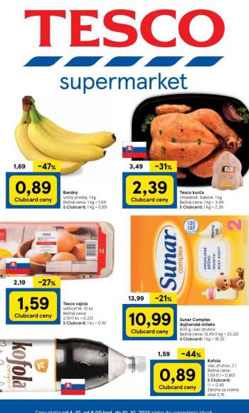 Leták TESCO supermarket - 4.10.2023 - 10.10.2023.