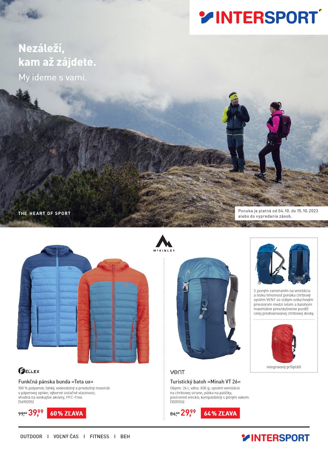 Leták Intersport - 4.10.2023 - 15.10.2023. Strana 1