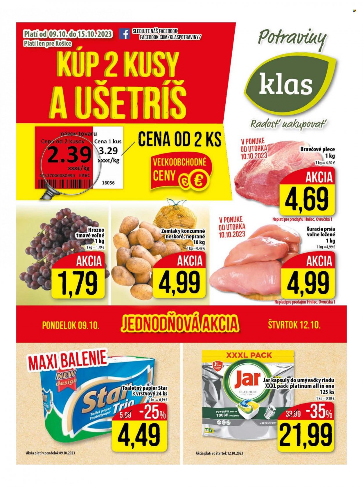 Leták Klas - 9.10.2023 - 15.10.2023. Strana 1