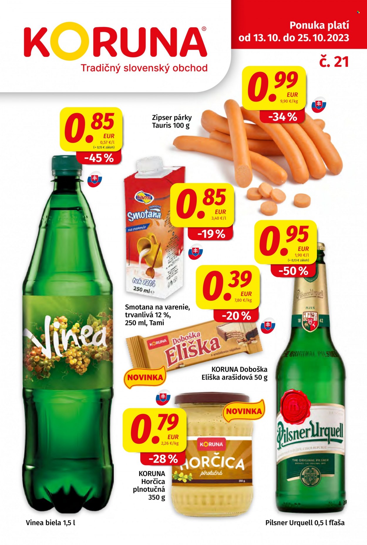 Leták Potraviny KORUNA - 13.10.2023 - 25.10.2023. Strana 1