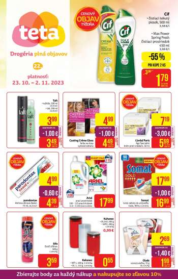 Leták Teta drogerie - 23.10.2023 - 2.11.2023.