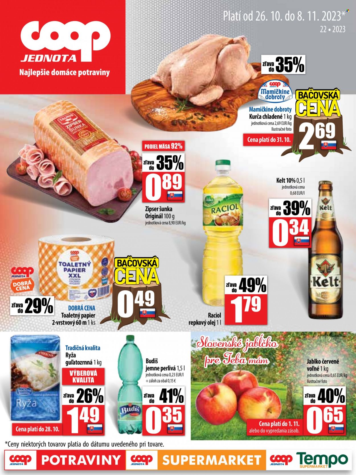 Leták COOP Jednota - 26.10.2023 - 8.11.2023. Strana 1