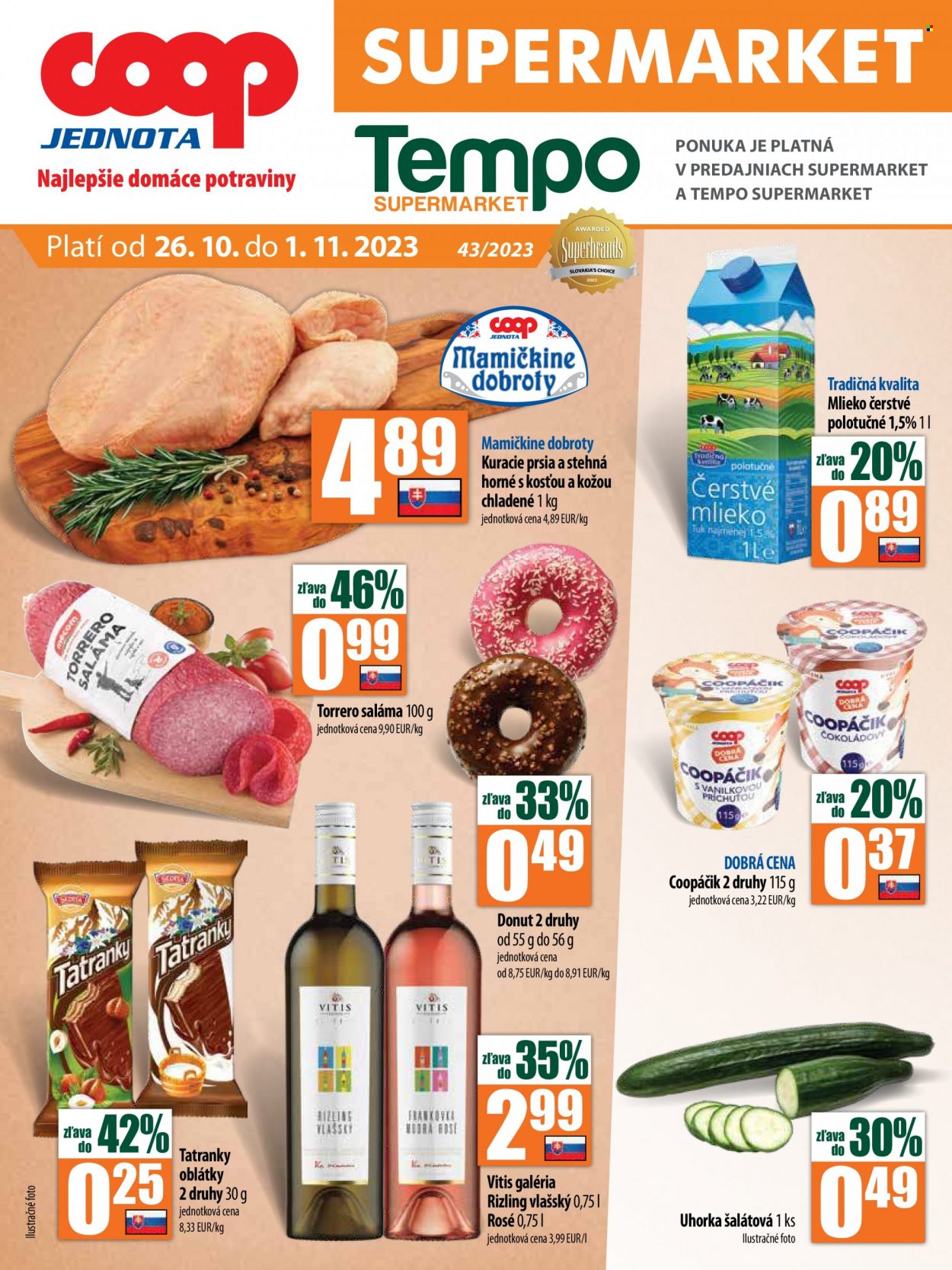 Leták COOP Jednota - 26.10.2023 - 1.11.2023. Strana 1