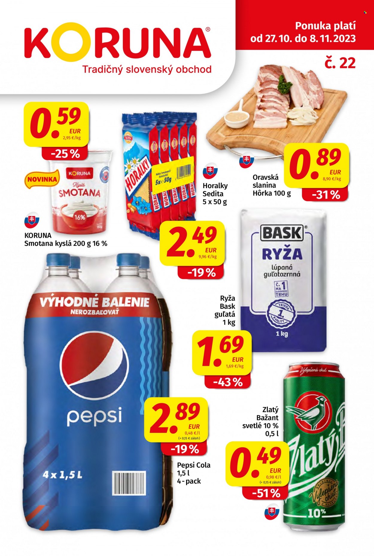 Leták Potraviny KORUNA - 27.10.2023 - 8.11.2023. Strana 1
