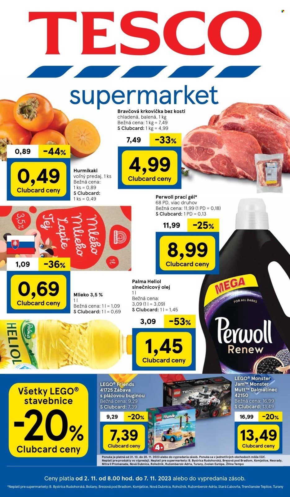 Leták TESCO supermarket - 2.11.2023 - 7.11.2023. Strana 1