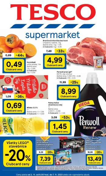 Leták TESCO supermarket - 2.11.2023 - 7.11.2023.