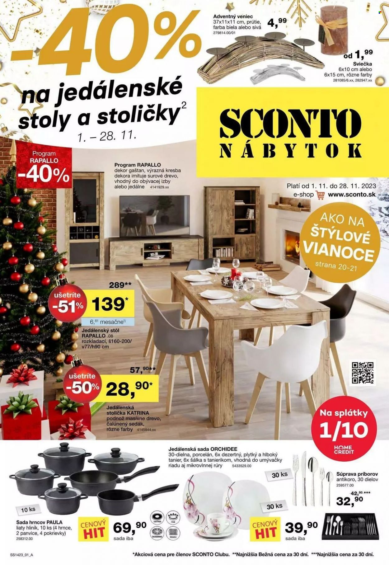 Leták Sconto nábytok - 1.11.2023 - 28.11.2023. Strana 1