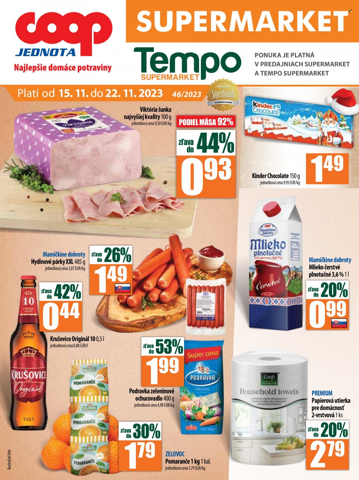 Leták COOP Jednota - 15.11.2023 - 21.11.2023. Strana 1