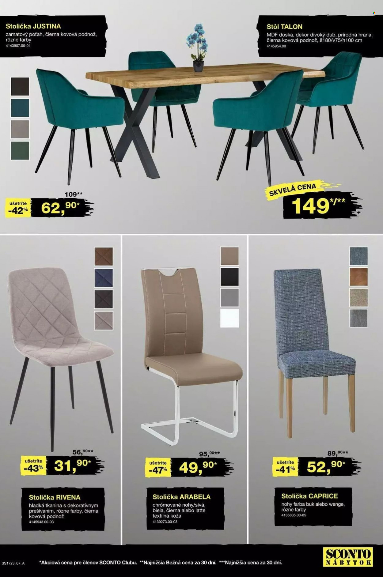 thumbnail - Leták Sconto nábytok - 15.11.2023 - 28.11.2023 - Produkty v akcii - doska, stôl, stolička. Strana 7.