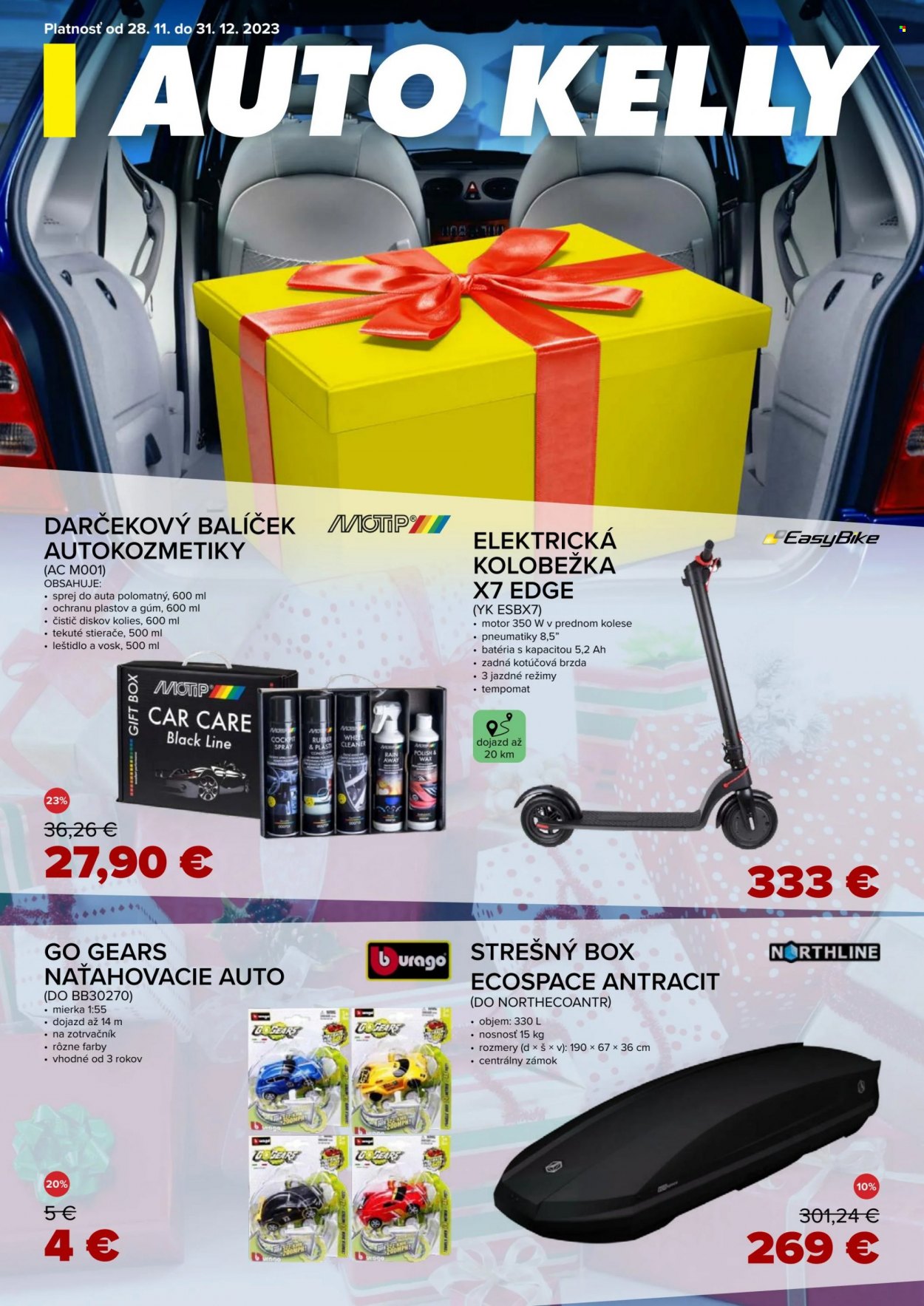 Leták Auto Kelly - 28.11.2023 - 31.12.2023. Strana 1