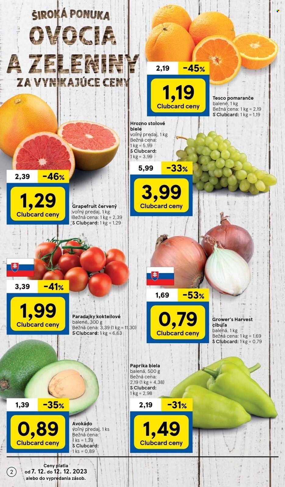 Leták TESCO supermarket - 7.12.2023 - 12.12.2023. Strana 2