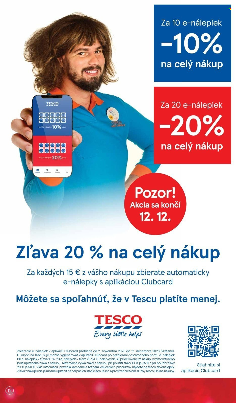 Leták TESCO supermarket - 7.12.2023 - 12.12.2023. Strana 12