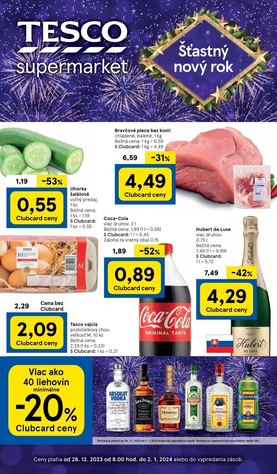Leták TESCO supermarket - 28.12.2023 - 2.1.2024. Strana 1