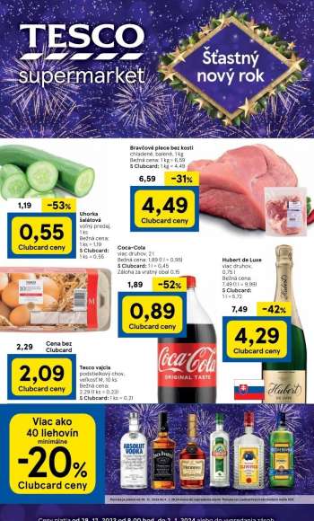 Leták TESCO supermarket - 28.12.2023 - 2.1.2024.