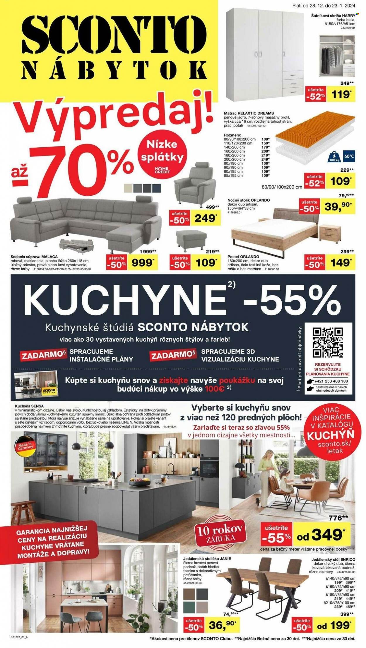 Leták Sconto nábytok - 28.12.2023 - 23.1.2024. Strana 1
