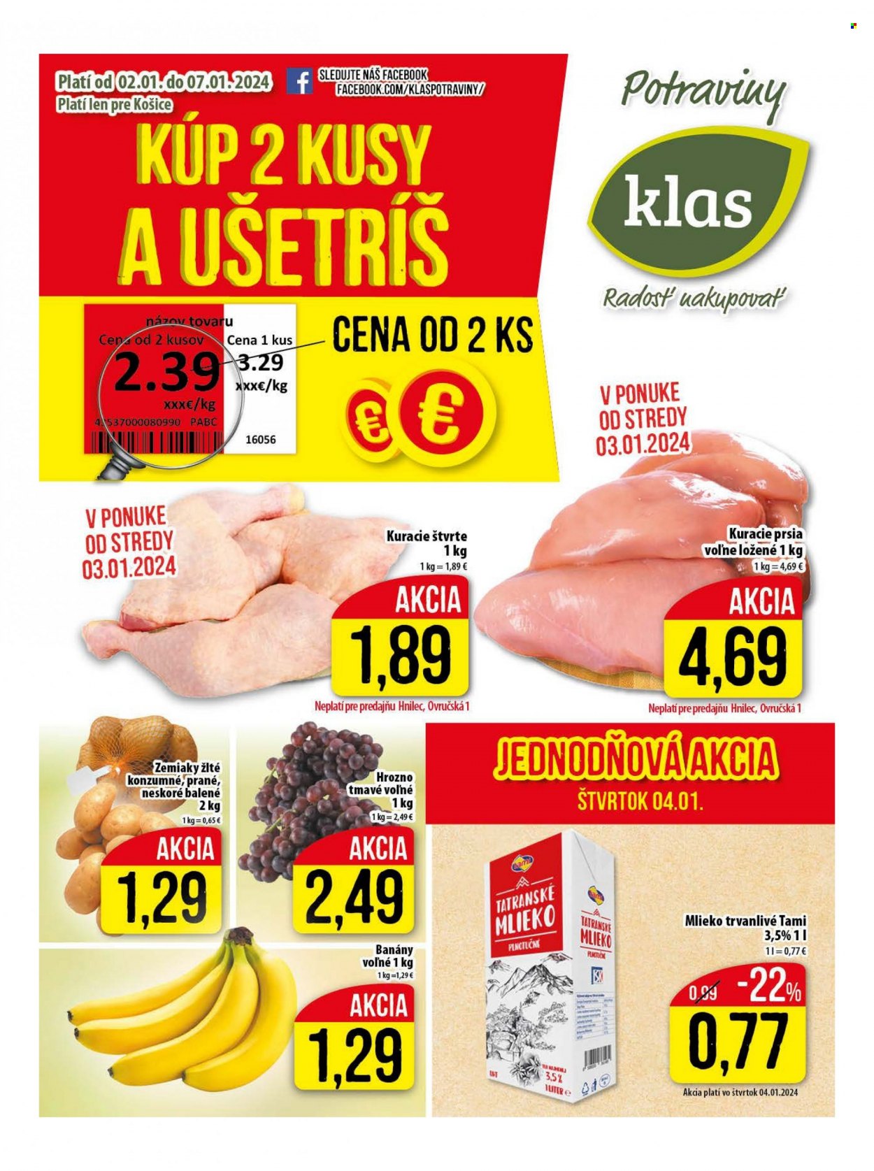 Leták Klas - 2.1.2024 - 7.1.2024. Strana 1