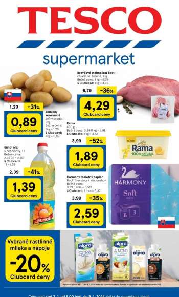 Leták TESCO supermarket - 3.1.2024 - 9.1.2024.