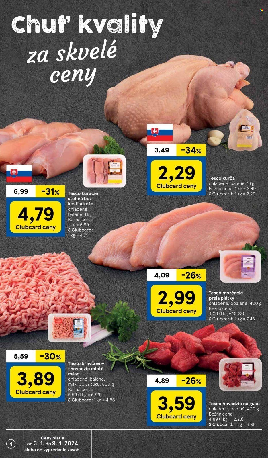 Leták TESCO supermarket - 3.1.2024 - 9.1.2024. Strana 4