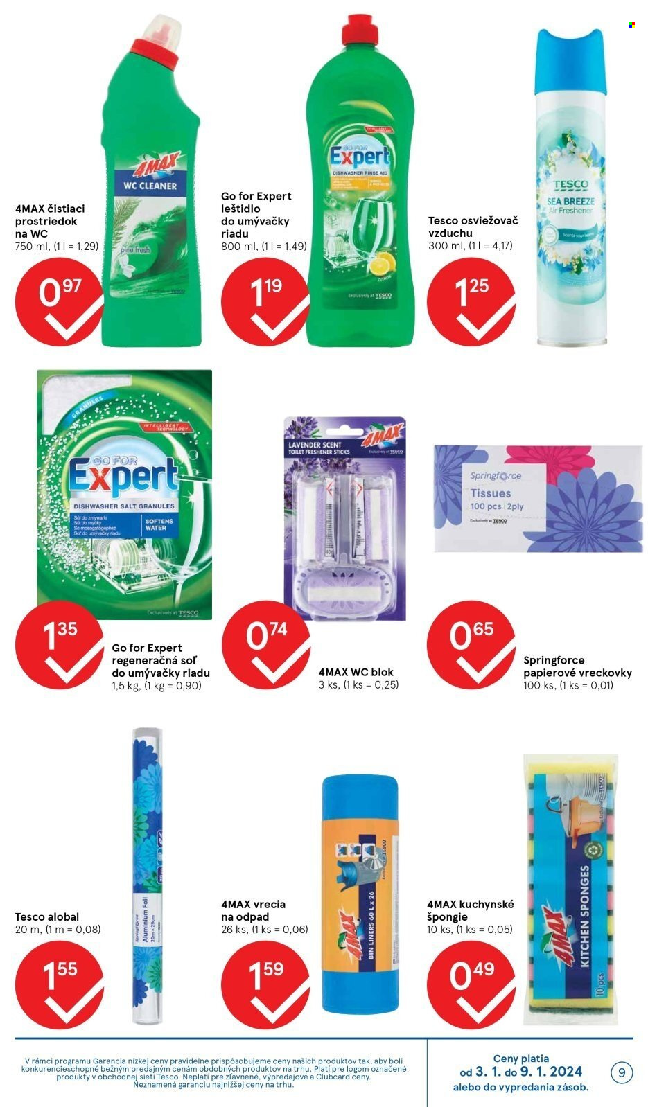 Leták TESCO supermarket - 3.1.2024 - 9.1.2024. Strana 9