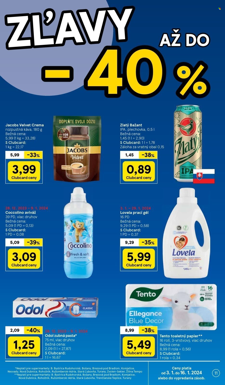Leták TESCO supermarket - 3.1.2024 - 9.1.2024. Strana 11