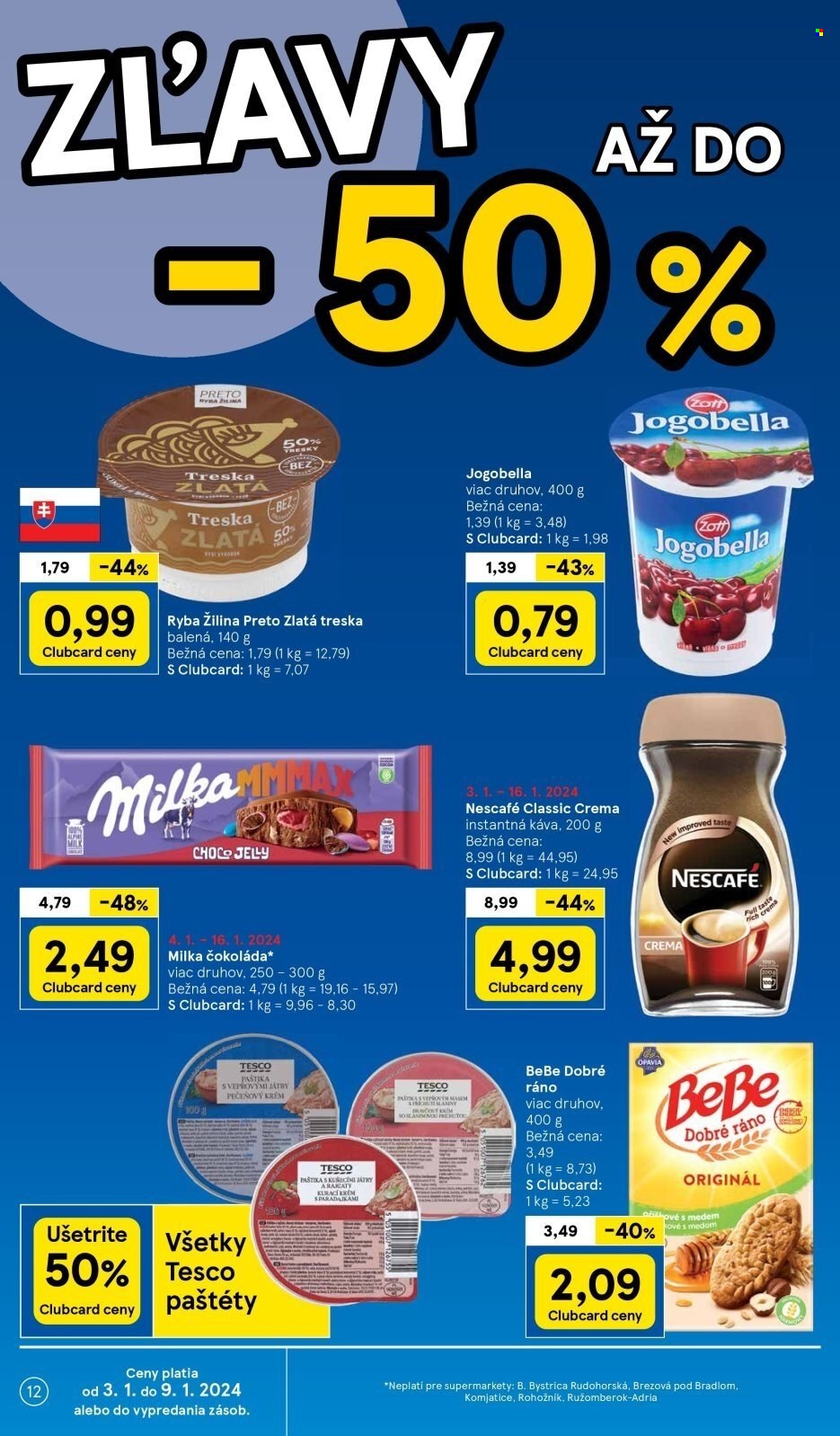 Leták TESCO supermarket - 3.1.2024 - 9.1.2024. Strana 12